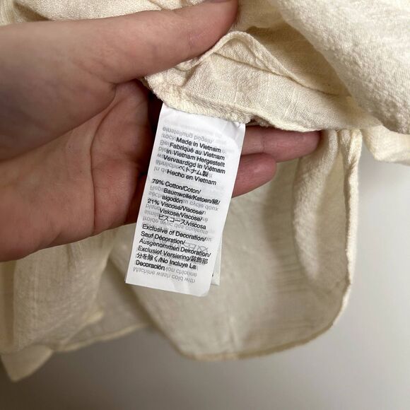 Madewell Crochet Lace Sleeve Bow Back Flowy Feminine Blouse - Picture 8 of 9